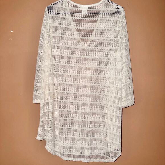 Jordan Taylor Women's Fish Net Beach Coverall Top White - Size XL - Picture 9 of 9